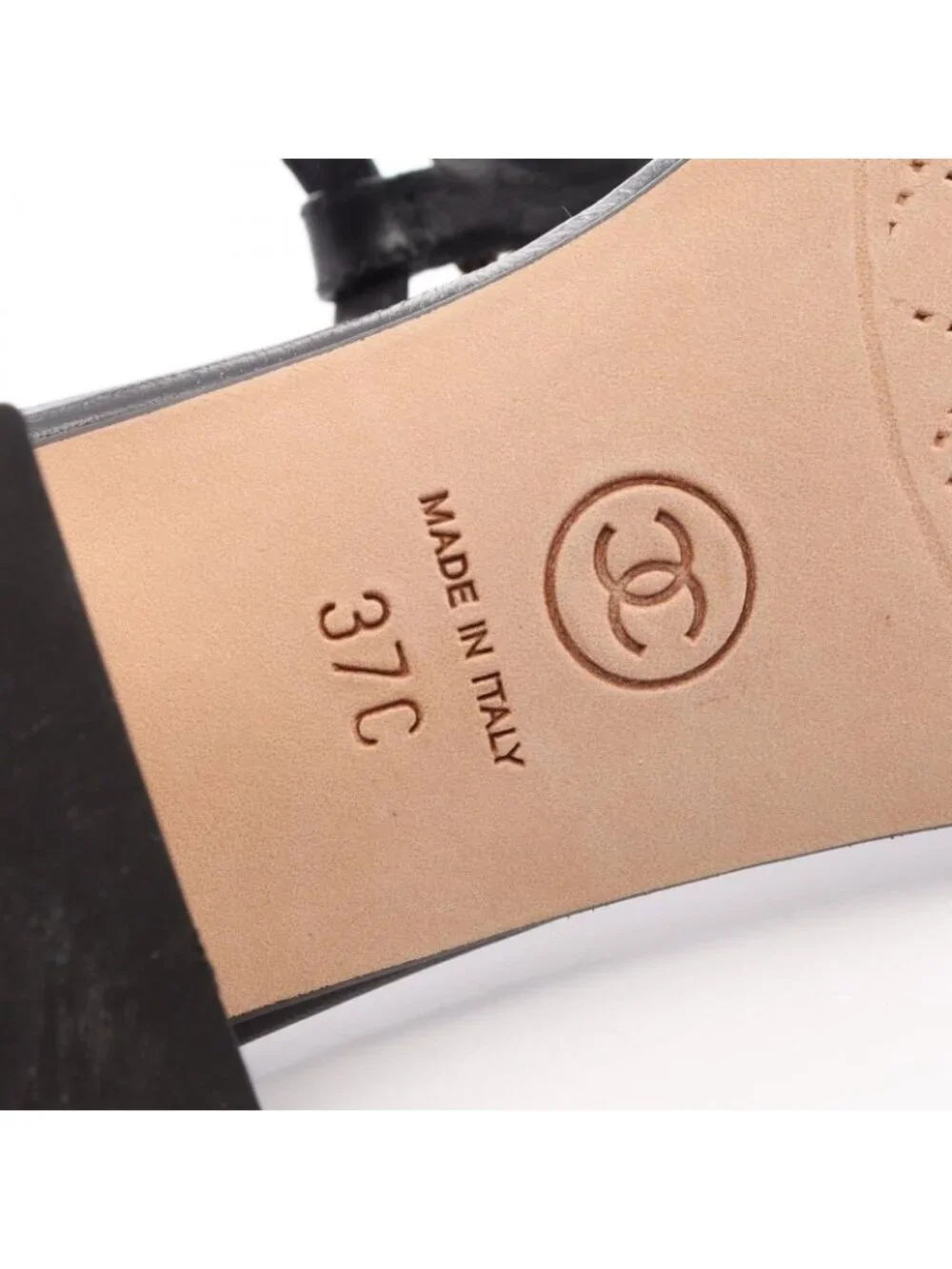 Chanel Sandals CC Logo Leather